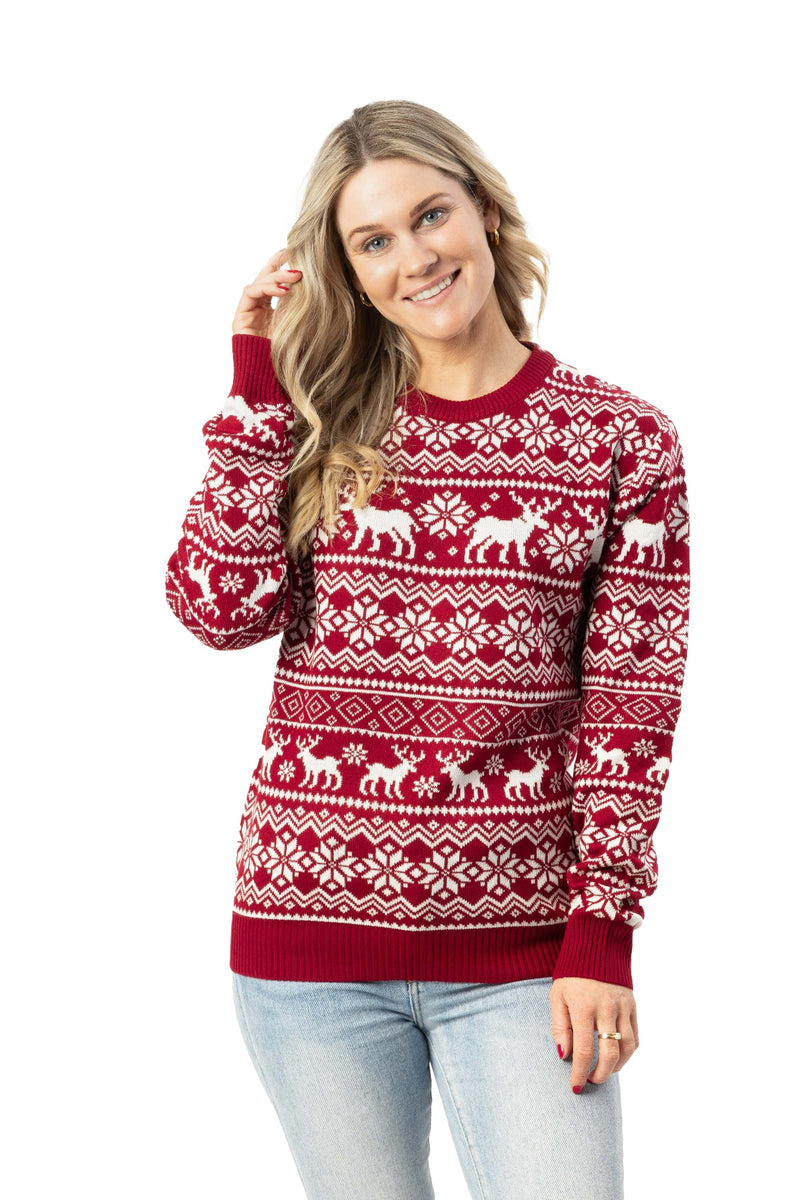 Women's Red Fair Isle Christmas Jumper Christmas Jumpers AU