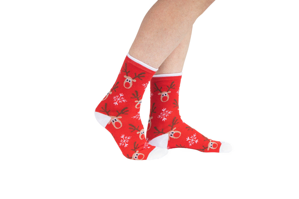 womens rudolph christmas socks